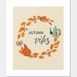 Autumn vibes wreath Posters and Art